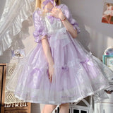 Bjlxn - Summer Tea Party Kawaii Gothic Palace Dream Dress Japanese Lolita Sweet Lolita Dress Vintage Victorian Lolita Pearl Princess Op