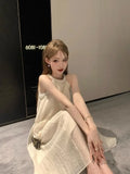 Long Dress Summer French Sweet Hanging Neck Halter Dress Female Loose Thin Senior Sense of Temperament Fairy Dress for Women