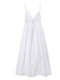 Bjlxn Sexy Backless Midi Dress Sleeveless V Neck Dress 2023 Fashion Summer Woman Causal Loose Beach Dress Holiday White Long Dress