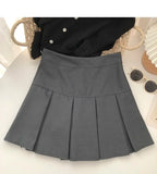 Bjlxn Vintage Brown Pleated Skirt Women Spring Summer Korean Style Y2K High Waisted A-line Mini Skirts Preppy Style Girls Causal