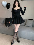 Bjlxn Women Fashion Mini Y2K Dress Autumn Spring New Vestidos Female Elegant Chic Slim Sexy Clothes