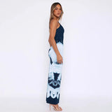 Fashion Print Sexy Sleeveless Slip Dress Elegant Outfits for Women Party Club Long Dresses Robes Summer Clothes