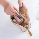 New Makeup Bag Simple Solid Color Cosmetic Bag for Women Pouch Toiletry Bag Waterproof Make Up Purses Case Hot