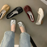 Bjlxn Split Toe Flats Tabi  Shoes Slip On Microfiber Comfy Slippers Soft Bottom Loafers solid Ladies Moccasins with Bowknot