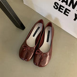 Bjlxn Split Toe Flats Tabi  Shoes Slip On Microfiber Comfy Slippers Soft Bottom Loafers solid Ladies Moccasins with Bowknot