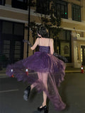 Bjlxn - French Lolita Purple Dress High Grade Starry Sky Sparkling Dress Cos Evening Palace Princess Dress Vintage Violet Glitter Skirt