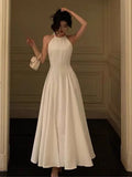 France Vintage Evening Party Long Dresses for Women Solid Sleeveless A-line Princess Wedding Prom Robe New Spring Vestido Mujer