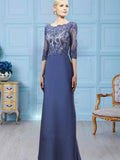 Long Sleeves Formal Luxury Evening Dresses Floor Length Pleated Party Dress Blue Saudi Arabia Women Sequins Beaded Prom Dresses