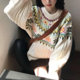 Bjlxn Youth Woman Christmas Sweaters Korean Style Harajuku Vintage Jerseys Cute Classic Loose Knit Pullovers Winter Autumn