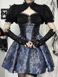 Bjlxn Dark Gothic Lolita Dress Women Harajuku Streetwear Aesthetic Fairy Grunge Lace Patchwork Bandage Corset Dress Partywear