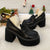 Super High Heels Loafers Women 2023 Autumn Patent Leather Chunky Platform Pumps Woman Slip On Black Jk Uniform Shoes Mary Janes