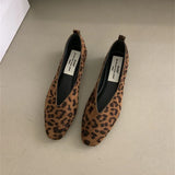 Bjlxn Bailamos Fashion Leopard print Flats Women Slides Casual Soft Female Slip On Flats Ladies Shallow Shoes Mujer