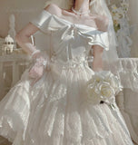 Bjlxn - Flower God Flora Lolita Dress Elegant Embroidered Summer Lolita Flower Wedding Dress Gorgeous Sweet JSK Princess Party Dress
