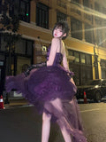 Bjlxn - French Lolita Purple Dress High Grade Starry Sky Sparkling Dress Cos Evening Palace Princess Dress Vintage Violet Glitter Skirt