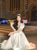 Bjlxn Elegant Evening Party Dress Women 2024 Spring Summer Prom Robe Vestidos Korean A-line Princess Romantic Graduation Dresses New