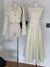 Vintage College Style Cropped Blazer Two Piece Dress Sets Women's Short Jacket Coat +Strapless Sling Slim Mid Dress Suits Female