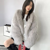 Bjlxn Winter Faux Fur Coat Women Hooded Loose Long Sleeve Outerwear High Street Luxury Fur Jacket Female Fashion Overcoats 2024 New