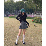 Bjlxn Y2K Mini Skirts Women Harajuku Streetwear Black Pleated Skirt Korean Fashion School Uniform Kawaii High Waist A Line Skirt