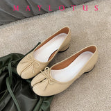 Bjlxn Split Toe Flats Tabi  Shoes Slip On Microfiber Comfy Slippers Soft Bottom Loafers solid Ladies Moccasins with Bowknot