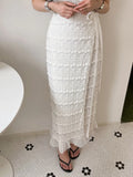 Bjlxn Women Elegant Bodycon Dress Summer Sexy V-neck Short Sleeve Korean Long Dresses Ladies Vintage Solid White Black Long Robe