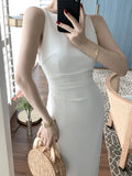 Bjlxn New Women Summer Fashion Spaghetti Strap Sleeveless Sexy Dress Female Elegant Evening Midi Dress