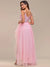 Elegant Evening Dresses Spaghetti Straps Asymmetric Sequin Tulle Floor-Length 2024 Ever Pretty of Pink Bridesmaid dresses