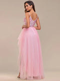 Elegant Evening Dresses Spaghetti Straps Asymmetric Sequin Tulle Floor-Length 2024 Ever Pretty of Pink Bridesmaid dresses