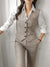 Korean Fashion Women Blazer 3 Pcs Vintage Long Sleeve Suit Jackets Vest and Straight Pants Suit Female Chic Business Outfits New