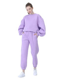 Bjlxn Women Winter Hoodie Sweatshirt Two Piece Sets  FleeceTracksuit Oversized Pants Suit 2022 Autumn Female Casual Solid  Outfits