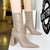 Shoes Mid-Calf Boots Chunky Block Heels Women Boots Pointed High-Heeled Boots Lady Pu Leather Boots Autumn Winter Shoes