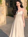 Summer New French Elegant Evening Wedding Party Dresses for Women Spaghetti Strap Sleeveless A-line Prom Robe Vestidos Mujer