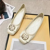 Bjlxn Elegant High-end Women's Flat Bottom Work Shoes Blue Work Shoes Designer Style Rhinestone Leisure Commuter Women's Shoes