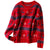 Retro Christmas New Year Elk Jacquard Simple Round Neck Knitted Sweater Women Casual Long Sleeve Slim Pullover Top Female Jumper