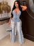 Tassel Hollow Out  Overalls For Women Studded Diamond Strapless Backless Jeans Street Fashion Trend Jumpsuite Femme