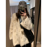 Bjlxn High Quality Hot Selling Wool Round Neck Sweater Women 2024 New Soft Loose Lazy Gentle Style Knitted Top Winter Clothes Y2k