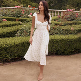 Bjlxn Summer Floral Long Dress Women 2024 Fashion Sleeveless Off Shoulder White Slim Slip Maxi Dresses Elegant Sundress Vestido Casual