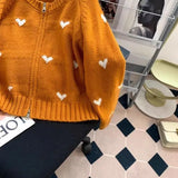 Bjlxn Women Autumn Winter Fashion Loose Sweet Button Solid Color Sweater Women Clothes Young Style Jacquard Loose Long Sleeve Cardiga