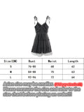 Bjlxn Dark Gothic Elegant Dress Women Emo Alt Vintage Mesh Patchwork Lace Up High Waist Dress Y2k Harajuku Mall Goth Partywear