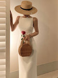 Bjlxn New Women Summer Fashion Spaghetti Strap Sleeveless Sexy Dress Female Elegant Evening Midi Dress