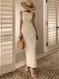 Bjlxn New Women Summer Fashion Spaghetti Strap Sleeveless Sexy Dress Female Elegant Evening Midi Dress