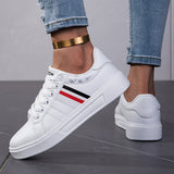 Women's Flat Skate Shoes, Casual All-Match Lace Up Low Top Sneakers, Lightweight Walking Trainers