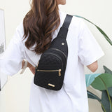 Trendy Women's Quilted Chest Bag, Solid Color Crossbody Sling Shoulder Purse for Casual Daily Use