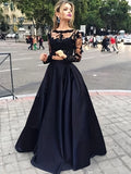 2pcs Women Long Formal Evening Prom Dress, Long Lace Cutout Sleeve A Long Skirt Cocktail Dress for Summer