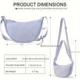 Mini Lightweight Nylon Crescent Crossbody Bag, Fanny Pack for Women Men Travel Sling Bag