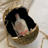 Bjlxn - Circle Evening Bag with Rhinestone Ring Clutch Purse Round Ball Shaped Handbag Mini Chain Crossbody Bag