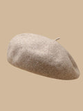 Bjlxn - Simple Keep Warm Solid Color Beret Hats&Caps