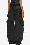 Bjlxn - Grey Casual Solid Patchwork High Waist Regular Denim Jeans