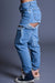 Bjlxn - Blue Casual Solid Ripped High Waist Regular Denim Jeans