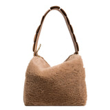 Bjlxn - Fashion Fluffy Plush Handbag Chain Crossbody Bag Casual Versatile Shoulder Bag & Purse