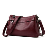 Bjlxn - Retro Crossbody Bag Solid Color Adjustable Strap Shoulder Bag Large Capacity Commuter Bag